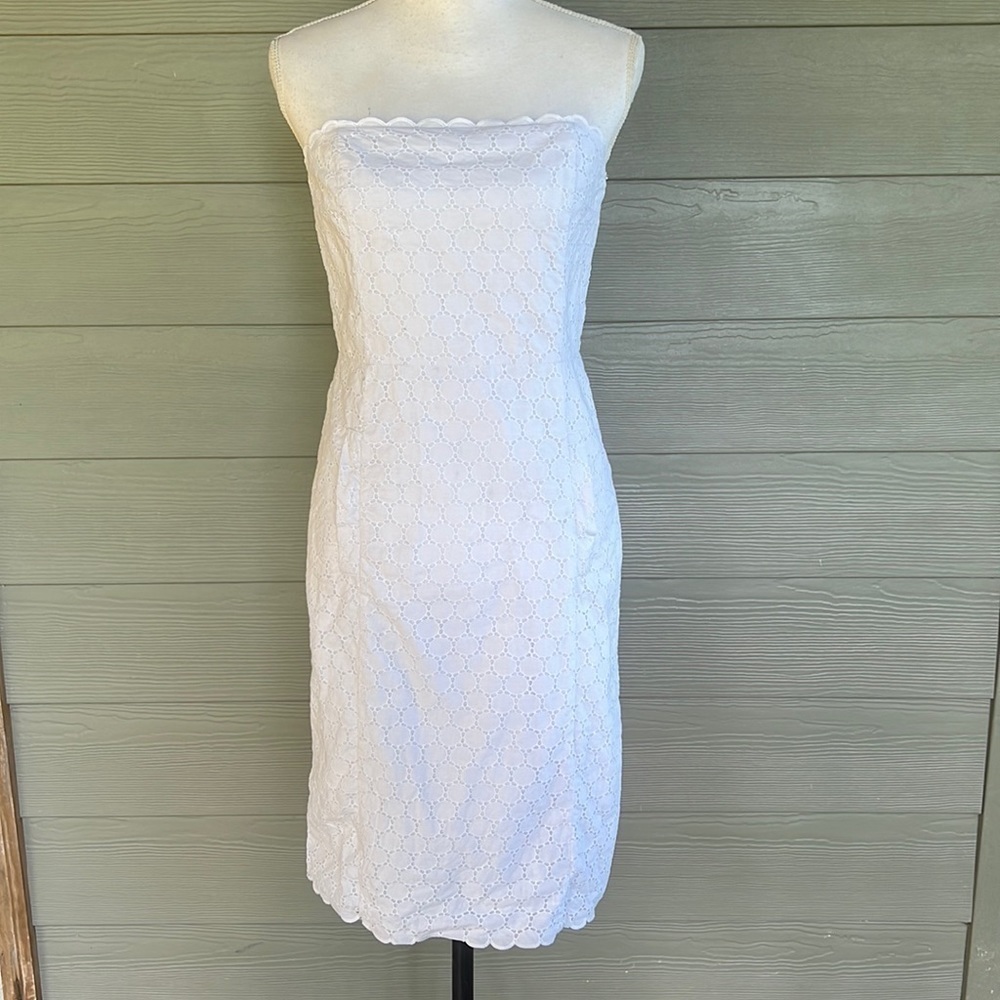 J. Crew Eyelet Strapless Cotton Dress